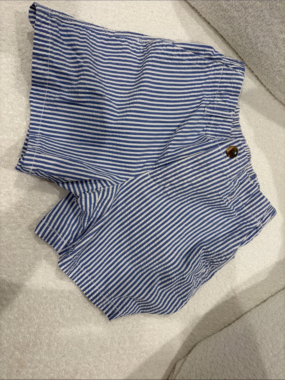Old Navy Blue and White Striped High-Waist Women’s Shorts